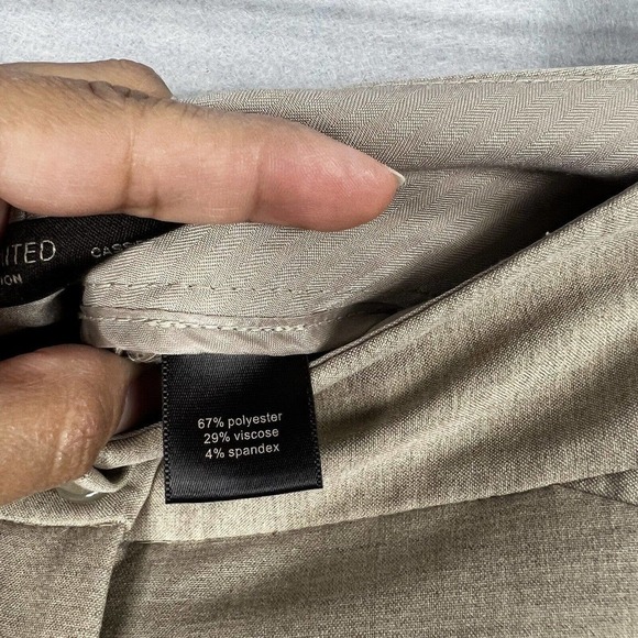 The Limited Cassidy Trouser Pants Size 2 Tan Wide Leg Workwear 33" inseam - Picture 9 of 11